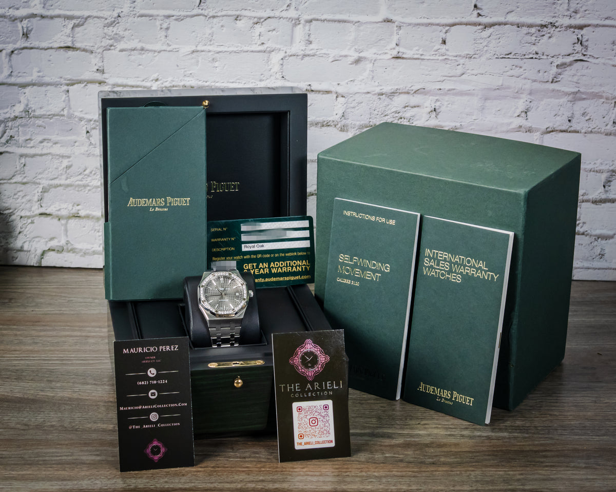 AUDEMARS PIGUET ROYAL OAK SELFWINDING DIAMOND SET RUTHENIUM DIAL 15451ST.ZZ.1256ST.02