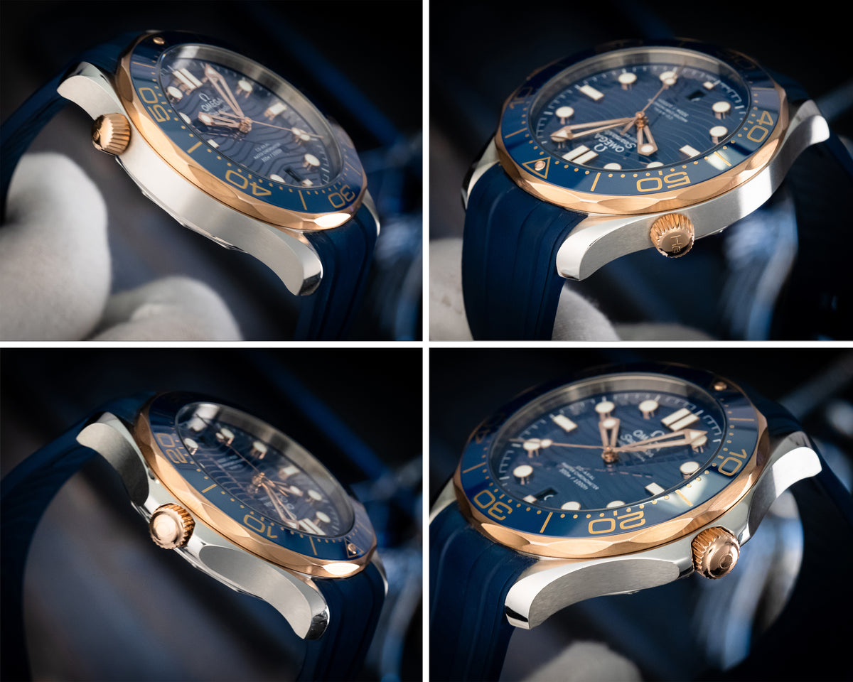 Omega Seamaster Diver 300M Steel Sedna Gold Blue 210.22.42.20.03.002