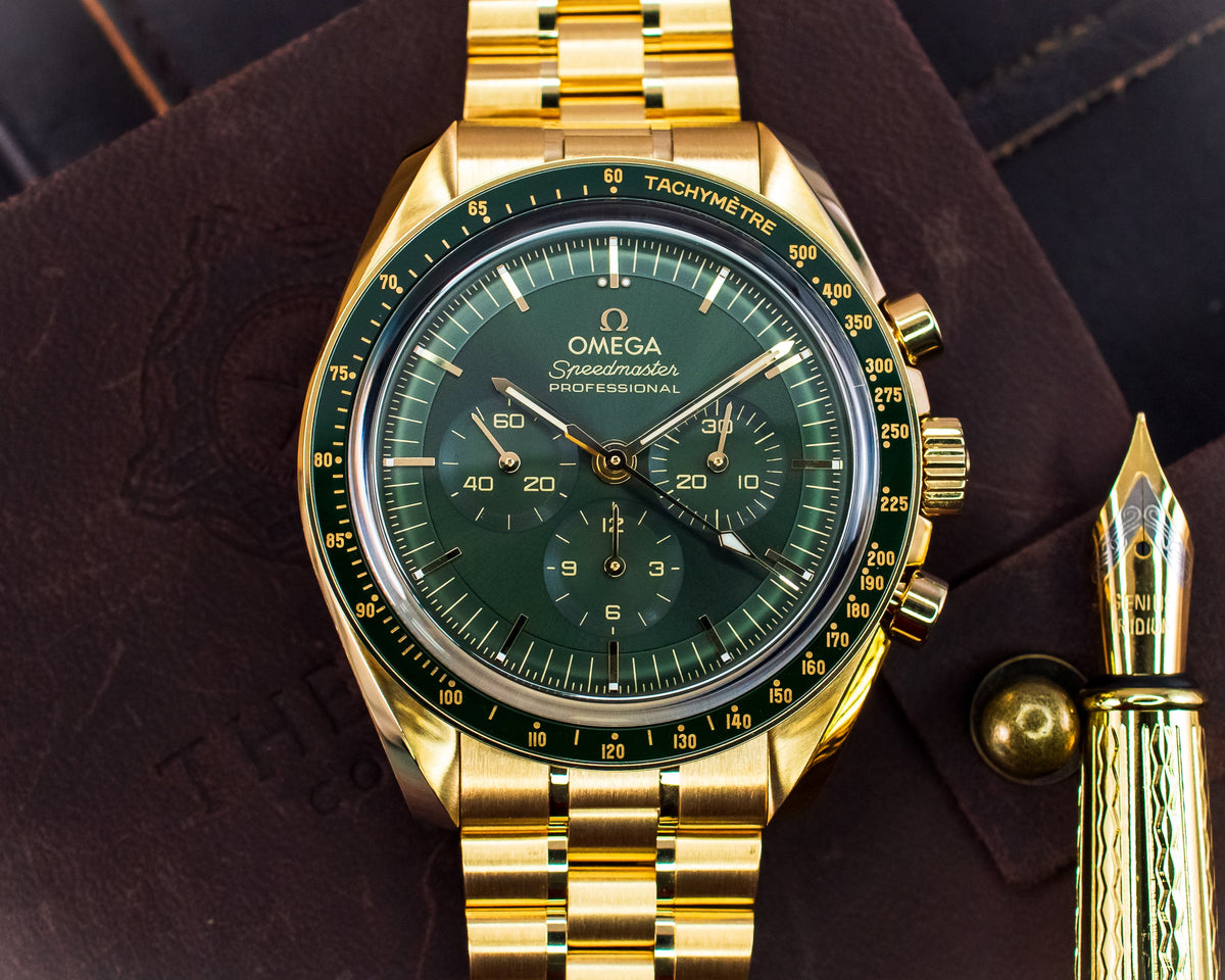 Omega Speedmaster Moonshine Gold Green Dial - 310.60.42.50.10.001