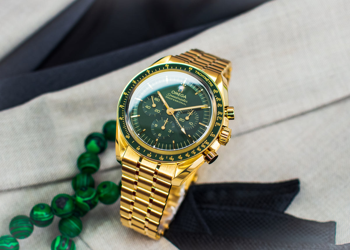 Omega Speedmaster Moonshine Gold Green Dial - 310.60.42.50.10.001